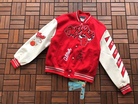 Jaqueta Off White - Varsity Chicago Bulls Red