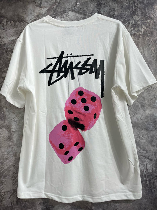 Camiseta Stussy - White Pink Dice